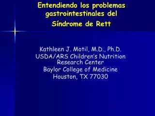 Entendiendo los problemas gastrointestinales del Síndrome de Rett
