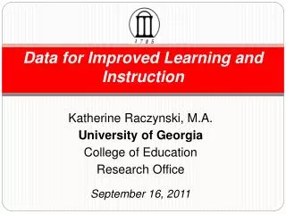Data for Improved Learning and Instruction