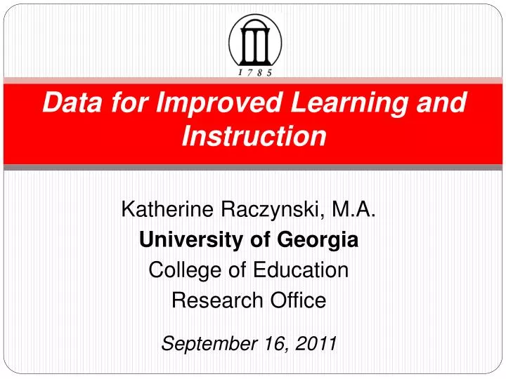 data for improved learning and instruction