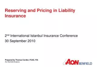 Reserving and Pricing in Liability Insurance