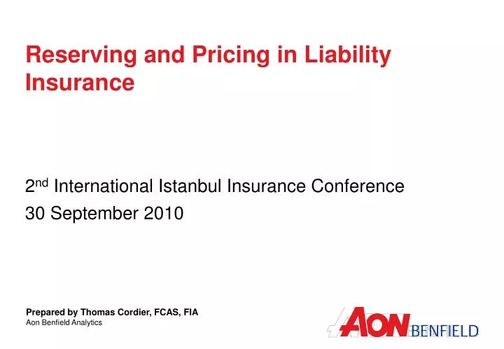 reserving and pricing in liability insurance