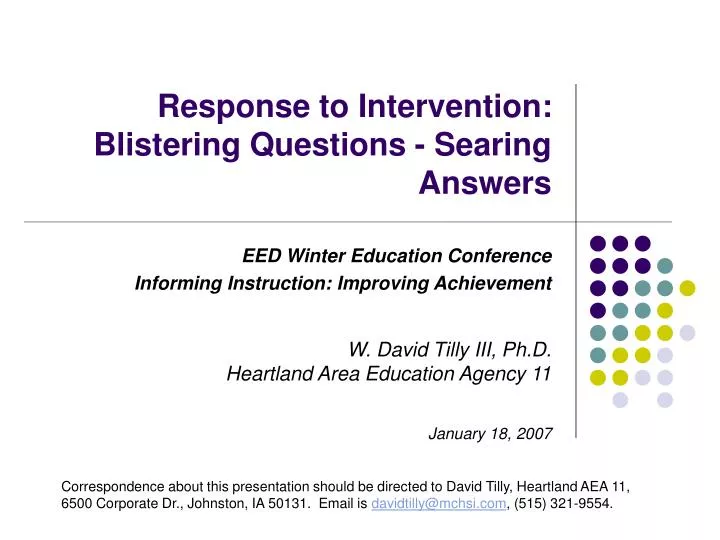 response to intervention blistering questions searing answers