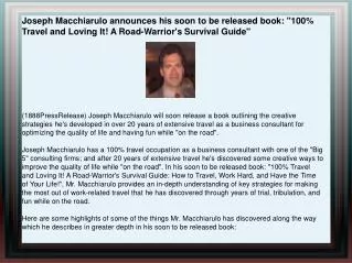 Joseph Macchiarulo announces his soon to be released book: "