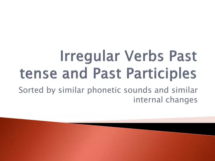 irregular verbs past tense and past participles