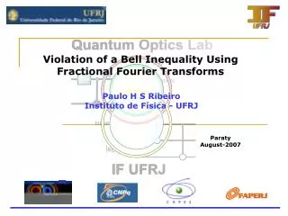 Violation of a Bell Inequality Using Fractional Fourier Transforms