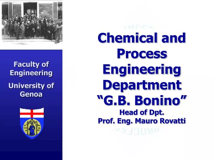 chemical and process engineering department g b bonino head of dpt prof eng mauro rovatti