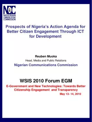 Prospects of Nigeria’s Action Agenda for Better Citizen Engagement Through ICT for Development