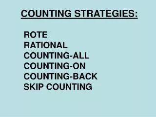 COUNTING STRATEGIES: