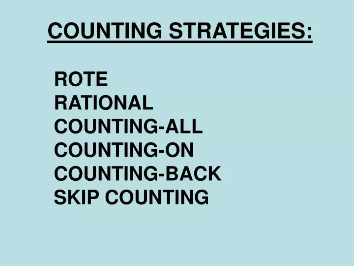 counting strategies