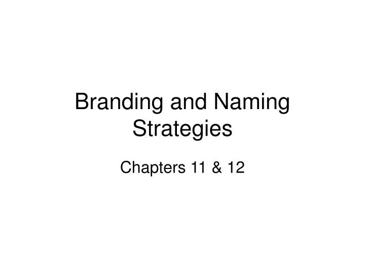 branding and naming strategies