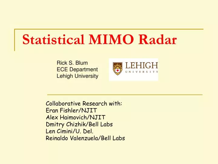 statistical mimo radar