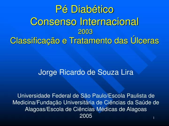 p diab tico consenso internacional 2003 classifica o e tratamento das lceras