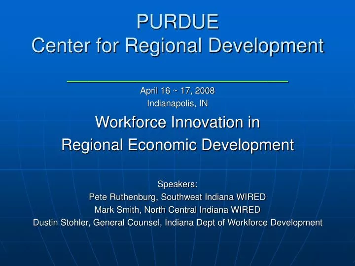 purdue center for regional development