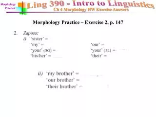 Morphology Practice – Exercise 2, p. 147