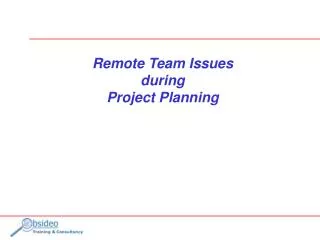 Remote Team Issues during Project Planning