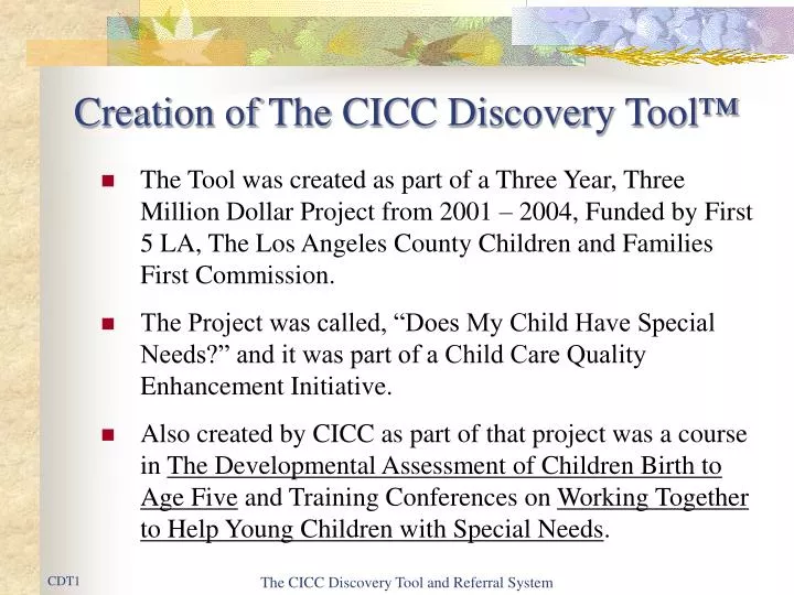 creation of the cicc discovery tool