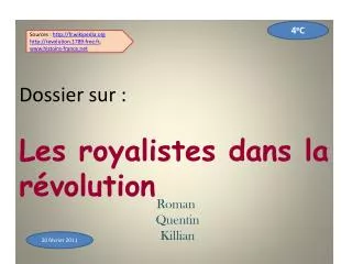 Dossier sur : Les royalistes dans la révolution