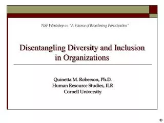 Disentangling Diversity and Inclusion in Organizations