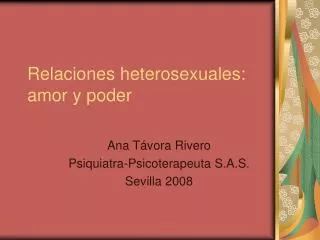 Relaciones heterosexuales: amor y poder