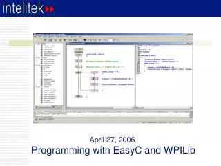 April 27, 2006 Programming with EasyC and WPILib