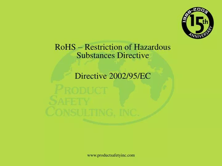rohs restriction of hazardous substances directive directive 2002 95 ec