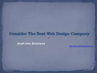 Consider The Best Web Design Company