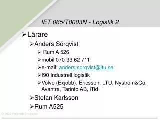IET 065/T0003N - Logistik 2