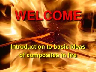 WELCOME Introduction to basic ideas of composites in fire