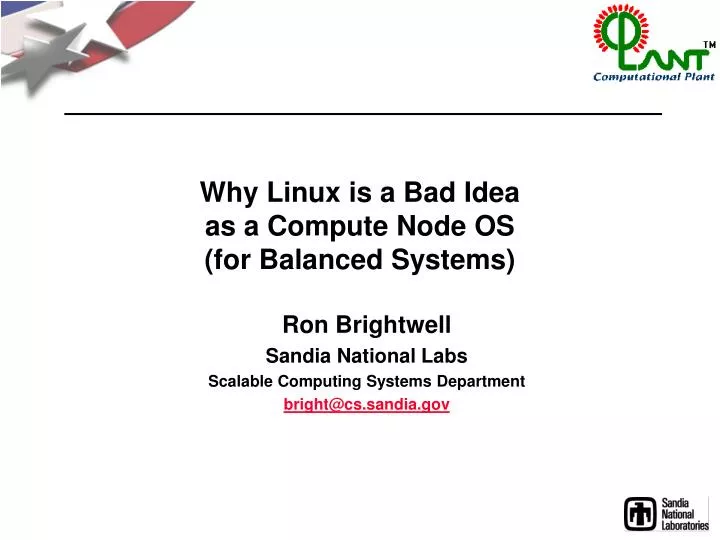 why linux is a bad idea as a compute node os for balanced systems