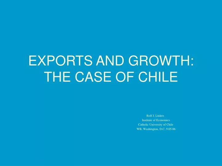 exports and growth the case of chile