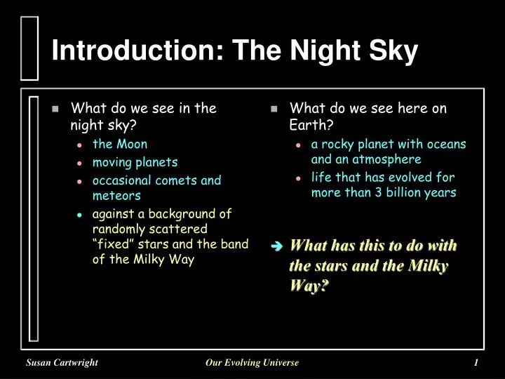 introduction the night sky