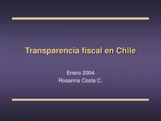 Transparencia fiscal en Chile