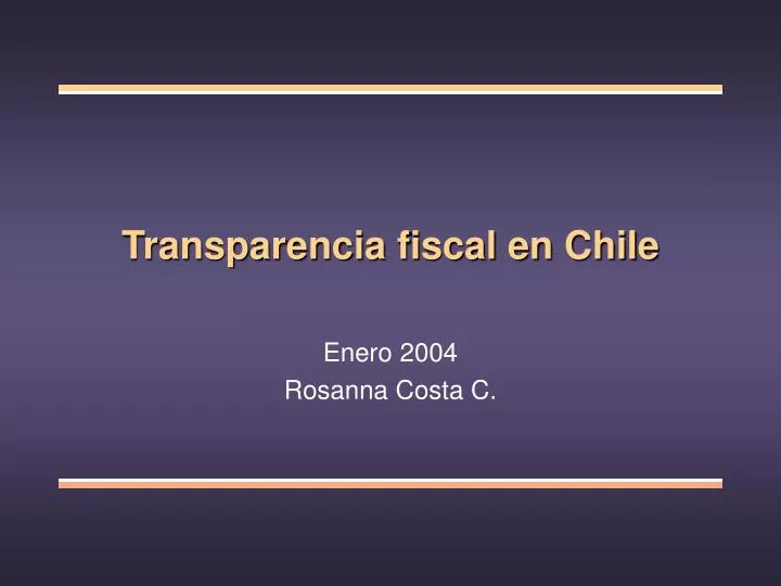transparencia fiscal en chile