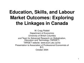 Education, Skills, and Labour Market Outcomes: Exploring the Linkages in Canada