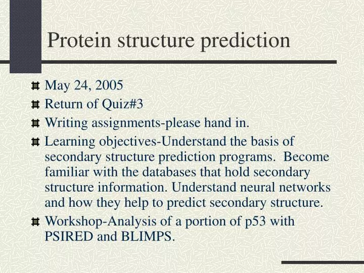 protein structure prediction