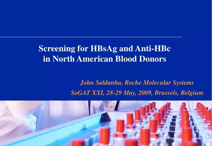 screening for hbsag and anti hbc in north american blood donors