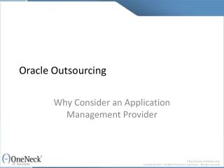 Oracle Outsourcing: Why Consider an Application Management P