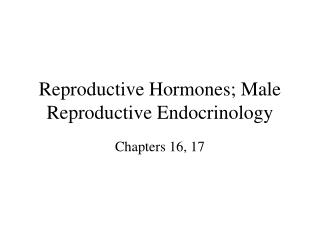 Reproductive Hormones; Male Reproductive Endocrinology