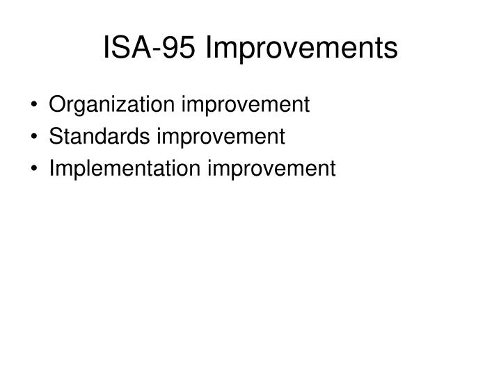 isa 95 improvements