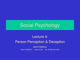 Social Psychology