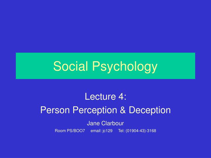 social psychology