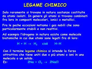 LEGAME CHIMICO