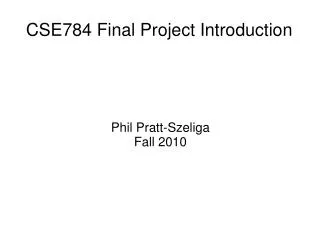CSE784 Final Project Introduction