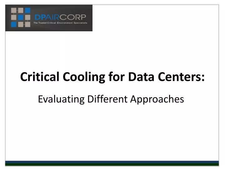 critical cooling for data centers