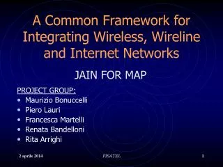 A Common Framework for Integrating Wireless, Wireline and Internet Networks