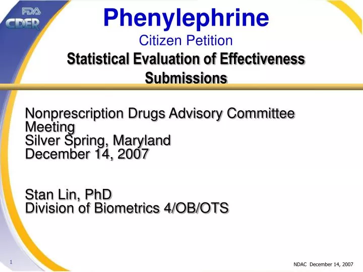 phenylephrine citizen petition statistical evaluation of effectiveness submissions