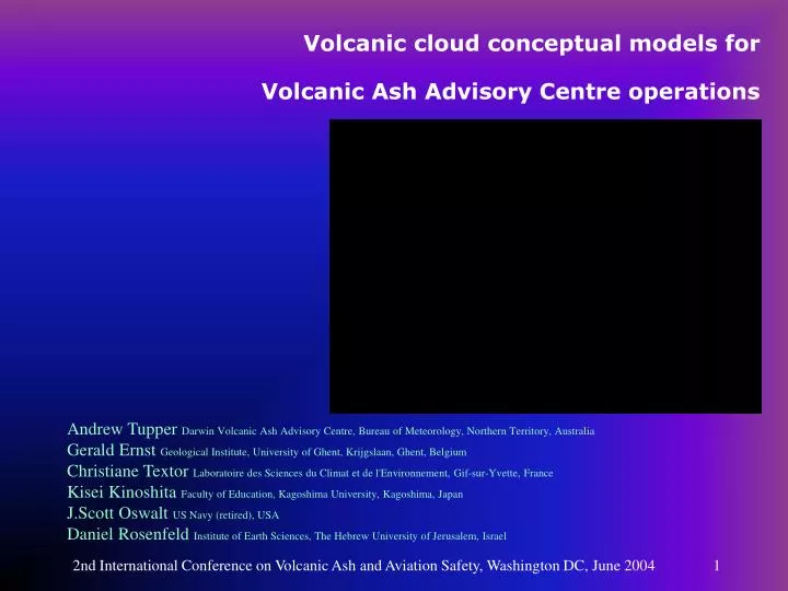 volcanic cloud conceptual models for volcanic ash advisory centre operations