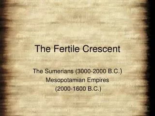 The Fertile Crescent