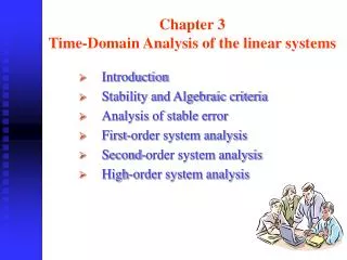 Chapter 3 Time-Domain Analysis of the linear systems