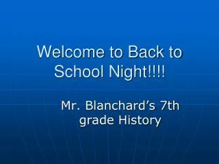 Welcome to Back to School Night!!!!